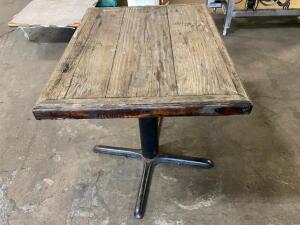 (2) 23" X 29" WOODEN TABLE W/ BASE.