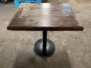 (2) 23" X 29" WOODEN TABLE W/ BASE.