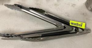 (3) STAINLESS TONGS