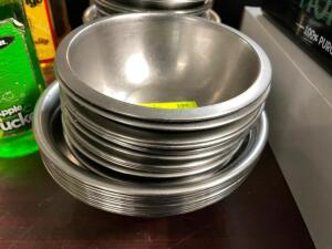 (24) ASSORTED SMALL STAINLESS BOWLS. 12 SMALL & 12 MEDIUM