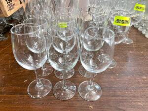 (9) WINE GLASSES