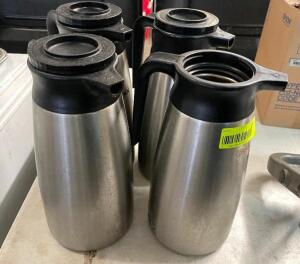 (4) STAINLESS INSULATED DECANTERS