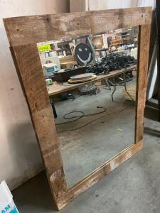 46" X 57" WOODEN FRAMED MIRROR