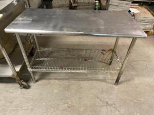 50" X 24" STAINLESS TABLE W/ WIRE UNDER SHELF