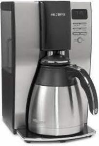 DESCRIPTION: (1) COFFEE MAKER BRAND/MODEL: MR COFFEE INFORMATION: STAINLESS AND BLACK RETAIL$: $28.00 SIZE: 10 CUP QTY: 1