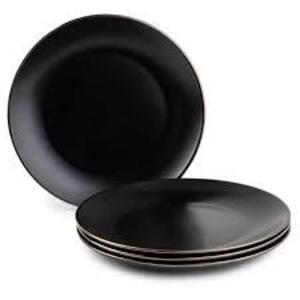 DESCRIPTION: (4) DINNER ROUND PLATES BRAND/MODEL: THYME AND TABLE INFORMATION: BLACK ONYX RETAIL$: $15.84 TOTAL QTY: 4