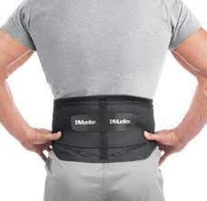 DESCRIPTION: (1) LUMBAR BACK BRACE BRAND/MODEL: MUELLER INFORMATION: BLACK RETAIL$: $20.00 EA SIZE: ONE SIZE FITS MOST QTY: 1