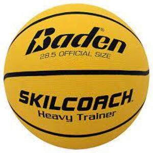 DESCRIPTION: (1) HEAVY TRAINER RUBBER BASKETBALL BRAND/MODEL: NADEN SKILCOACH RETAIL$: $40.00 SIZE: 28.5 IN QTY: 1