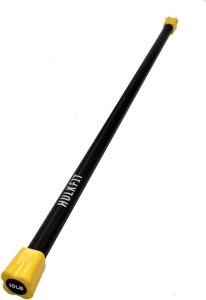 DESCRIPTION: (1) WEIGHTED BAR BRAND/MODEL: HULK FIT INFORMATION: BLACK AND YELLOW RETAIL$: $21.00 SIZE: 10 LB QTY: 1