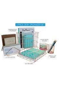 DESCRIPTION: (1) DESK ORGANIZER SET BRAND/MODEL: SORBUS INFORMATION: COPPER RETAIL$: $33.97 EA SIZE: 5 PIECE QTY: 1