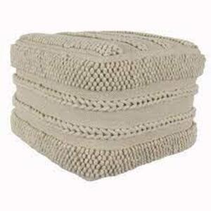 DESCRIPTION: (1) NATURAL SQUARE POUF BRAND/MODEL: DECOR THERAPY INFORMATION: GREY RETAIL$: $54.94 EA QTY: 1