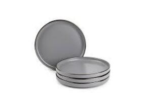 DESCRIPTION: (4) ROUND PLATES BRAND/MODEL: THYME AND TABLE INFORMATION: GRAY RETAIL$: $12.44 TOTAL QTY: 4