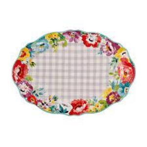 DESCRIPTION: (1) TURKEY PLATTER BRAND/MODEL: PIONEER WOMAN SWEET ROMANCE INFORMATION: SWEET ROMANCE RETAIL$: $21.17 SIZE: 21" QTY: 1