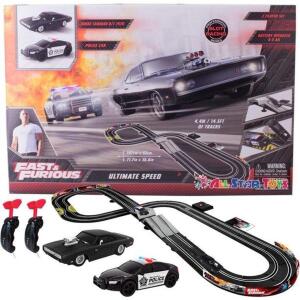 DESCRIPTION: (1) ULTIMATE SPEED SLOT CAR RACING TRACK BRAND/MODEL: FAST AND FURIOUS INFORMATION: WITH POLICE CAR AND DODGE CHARGER RETAIL$: $170.00 QT