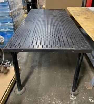 DESCRIPTION: (1) METAL OUTDOOR TABLE INFORMATION: BLACK/MUST COME INTO INSPECT SIZE: 84"L X 38"W X 31"H QTY: 1