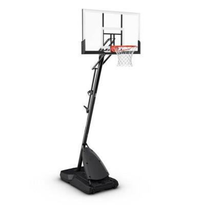 DESCRIPTION: (1) PORTABLE BASKETBALL HOOP BRAND/MODEL: SPALDING/6A088T INFORMATION: PRO-SLAM BREAKAWAY RIM/SHATTER-PROOF RETAIL$: 230.00 SIZE: 7.5' TO