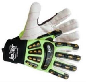 DESCRIPTION: (4) IMPACT GLOVES BRAND/MODEL: JOKER/MX2515-3XL INFORMATION: NEON, BLACK & WHITE/PADDED RETAIL$: 28.00 EACH SIZE: 3XL QTY: 4