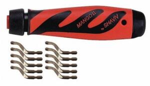 DESCRIPTION: (1) DEBURRING TOOL SET BRAND/MODEL: SHAVIV/155-00177 INFORMATION: RED & BLACK/10-PIECES/HIGH SPEED STEEL RETAIL$: 19.07 QTY: 1