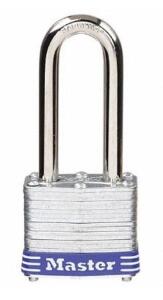 DESCRIPTION: (6) LOCKOUT PADLOCK BRAND/MODEL: MASTER LOCK/1UPLJ INFORMATION: LAMINATED/SILVER & BLUE/HARDENED STEEL RETAIL$: 18.82 EACH SIZE: 9/32"SHA