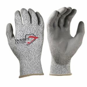 DESCRIPTION: (2) PACKS OF (12) CUT RESISTANT GLOVES BRAND/MODEL: TASSET/973-XS INFORMATION: GRAY & BLACK/COATED RETAIL$: 45.00 PER PK OF 12 SIZE: XS Q