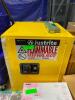 DESCRIPTION: (1) FLAMMABLE CABINET BRAND/MODEL: JUSTRITE/8904205 INFORMATION: YELLOW/STORAGE CAPACITY: 4 GAL/SELF-CLOSING RETAIL$: 794.89 SIZE: 17"D X - 2