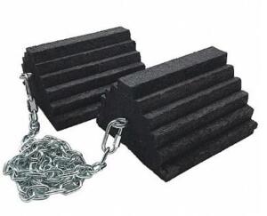 DESCRIPTION: (1) LOT OF (2) WHEEL CHOCK BRAND/MODEL: CHECKERS/CH4121-12-CH5 INFORMATION: WITH CHAIN/BLACK/STOCK IMAGE NOT REFLECTIVE OF ACTUAL SIZE, S