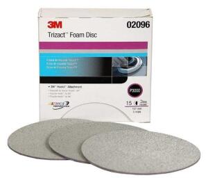 DESCRIPTION: (4) PACKS OF (15) TRIZACT HOOKIT DISCS BRAND/MODEL: 3M/02096 INFORMATION: GRAY/GRIT: P3000/FOAM RETAIL$: 64.29 PER PK OF 15 SIZE: 5"DIA Q