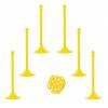 DESCRIPTION: (1) BARRIER POST KIT BRAND/MODEL: MR.CHAIN/71002-6 INFORMATION: YELLOW/HIGH DENSITY POLY/25-PIECES RETAIL$: 267.77 SIZE: 41"H X 14"BASE D