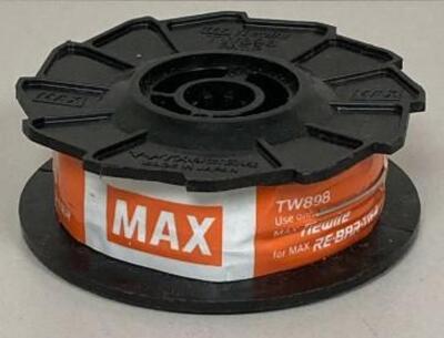 DESCRIPTION: (15) REBAR TIE WIRE BRAND/MODEL: MAX/TW898 INFORMATION: 21-GAUGE/BLACK STEEL/TIE PER COIL: 120 TO 210 RETAIL$: 10.53 EACH SIZE: 312'COIL