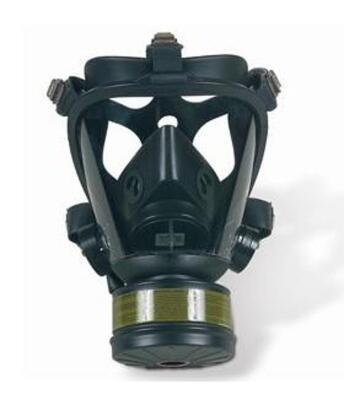 DESCRIPTION: (1) FULL FACEPIECE BRAND/MODEL: SPERIAN SURVIVAIR/797402-008795 INFORMATION: BLACK/BUTYL RUBBER/5-POINT SUSPENSION RETAIL$: 392.16 SIZE: