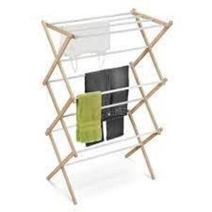 DESCRIPTION: (1) FOLDING WOOD ACCORDION DRYING RACK BRAND/MODEL: HONEY-CAN-DO #DRY-01174 RETAIL$: $35.03 QTY: 1