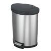 DESCRIPTION: (1) SEMI ROUND KITCHEN GARBAGE CAN WITH LID BRAND/MODEL: MAINSTAYS #MS40100017434SS INFORMATION: STAINLESS RETAIL$: $30.00 SIZE: 14.2 GAL