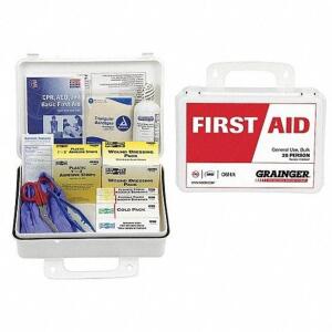 DESCRIPTION: (2) FIRST AID KIT BRAND/MODEL: GRAINGER #49H367 RETAIL$: $46.01 SIZE: 25 PERSON KIT QTY: 2