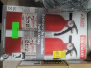 DESCRIPTION: (2) FIRE EXTINGUISHER BRAND/MODEL: KIDDE #1A10BC INFORMATION: RED RETAIL$: $29.98 TOAL SIZE: 2.5 LB QTY: 2