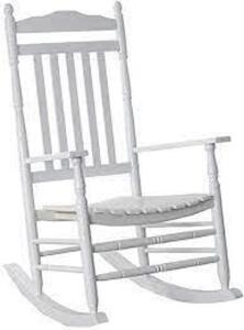 DESCRIPTION: (1) PORCH ROCKER ROCKING CHAIR BRAND/MODEL: MAINSTAYS INFORMATION: WHITE RETAIL$: $100.00 QTY: 1