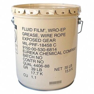 DESCRIPTION: (1) CHAIN AND WIRE ROPE LUBRICANT BRAND/MODEL: FLUID FILM #10N791 RETAIL$: $300.00 EA SIZE: 5 GALLON QTY: 1