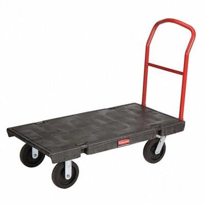 DESCRIPTION: (1) GENERAL PURPOSE PLASTIC DECK PLATFORM TRUCK BRAND/MODEL: RUBBERMAID #4AAV2 RETAIL$: $711.51 SIZE: 48X24X11 QTY: 1