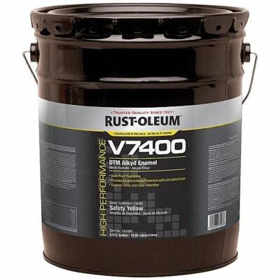 DESCRIPTION: (1) HIGH GLOSS INTERIOR EXTERIOR PAINT BRAND/MODEL: RUST-OLEUM #2ZLR6 INFORMATION: YELLOW RETAIL$: $496.26 SIZE: 5 GALLON QTY: 1