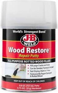 DESCRIPTION: (2) WOOD RESTORE REPAIR PUTTY BRAND/MODEL: JB WELD #4004 RETAIL$: $22.99 EA SIZE: 757 ML QTY: 2