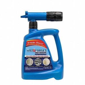 DESCRIPTION: (2) MOLD AND MILDEW REMOVER BRAND/MODEL: WET AND FORGET #61CZ54 INFORMATION: HOSE END CONNECTION BOTTLE RETAIL$: $55.72 EA SIZE: 1.5 QT Q