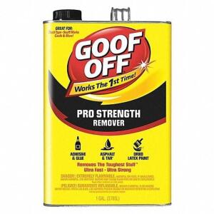 DESCRIPTION: (2) ADHESIVE REMOVER BRAND/MODEL: GOOF OFF #6XFF5 RETAIL$: $34.63 SIZE: 1 GALLON QTY: 2