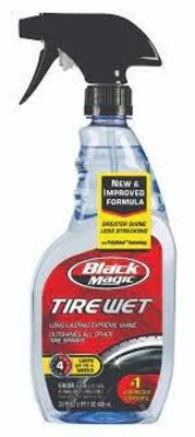 DESCRIPTION: (6) TIRE WET TIRE SHINE BRAND/MODEL: BLACK MAGIC RETAIL$: $10.00 EA SIZE: 23 OZ QTY: 6