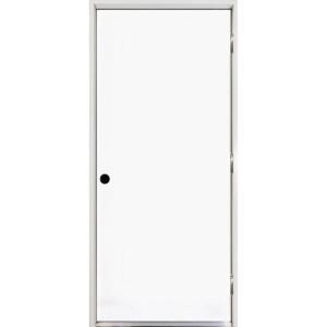 36 IN. X 80 IN. FLUSH PRIMED STEEL PREHUNG LEFT-HAND INSWING FRONT DOOR