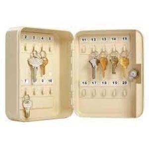 (2) BEIGE STEEL KEY CABINET (HOLDS 20-KEYS)