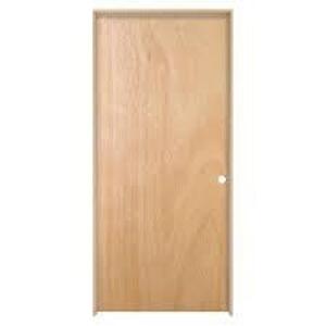 30 IN. X 80 IN. UNFINISHED LEFT-HAND FLUSH HARDWOOD SINGLE PREHUNG INTERIOR DOOR W/SPLIT JAMB