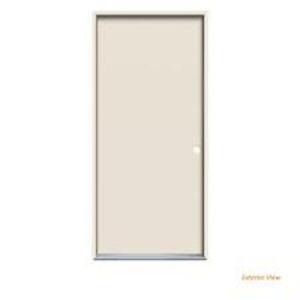 32 IN. X 80 IN. FLUSH PRIMED STEEL PREHUNG LEFT-HAND INSWING FRONT DOOR