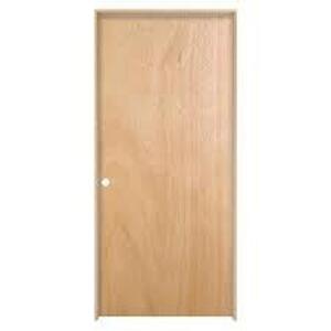 36 IN. X 80 IN. UNFINISHED RIGHT-HAND FLUSH HARDWOOD SINGLE PREHUNG INTERIOR DOOR W/SPLIT JAMB