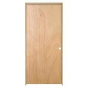 24 IN. X 80 IN. UNFINISHED LEFT-HAND FLUSH HARDWOOD SINGLE PREHUNG INTERIOR DOOR W/SPLIT JAMB