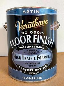 (6) HIGHT TRAFFIC FORMULA SATIN FLOOR FINISH-CRYSTAL CLEAR