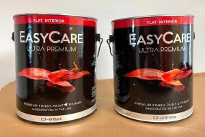 (2) PREMIUM FINISH PAINT AND PRIMER-FLAT INTERIOR (BLACK, OFF WHITE)